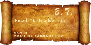 Buczák Teodózia névjegykártya